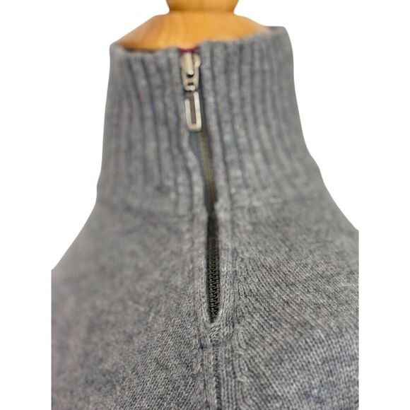 Garnet Hill 100% Cashmere Sweater Zip Detail Turtle Neck Size XS Gray Pink Soft - Picture 3 of 11